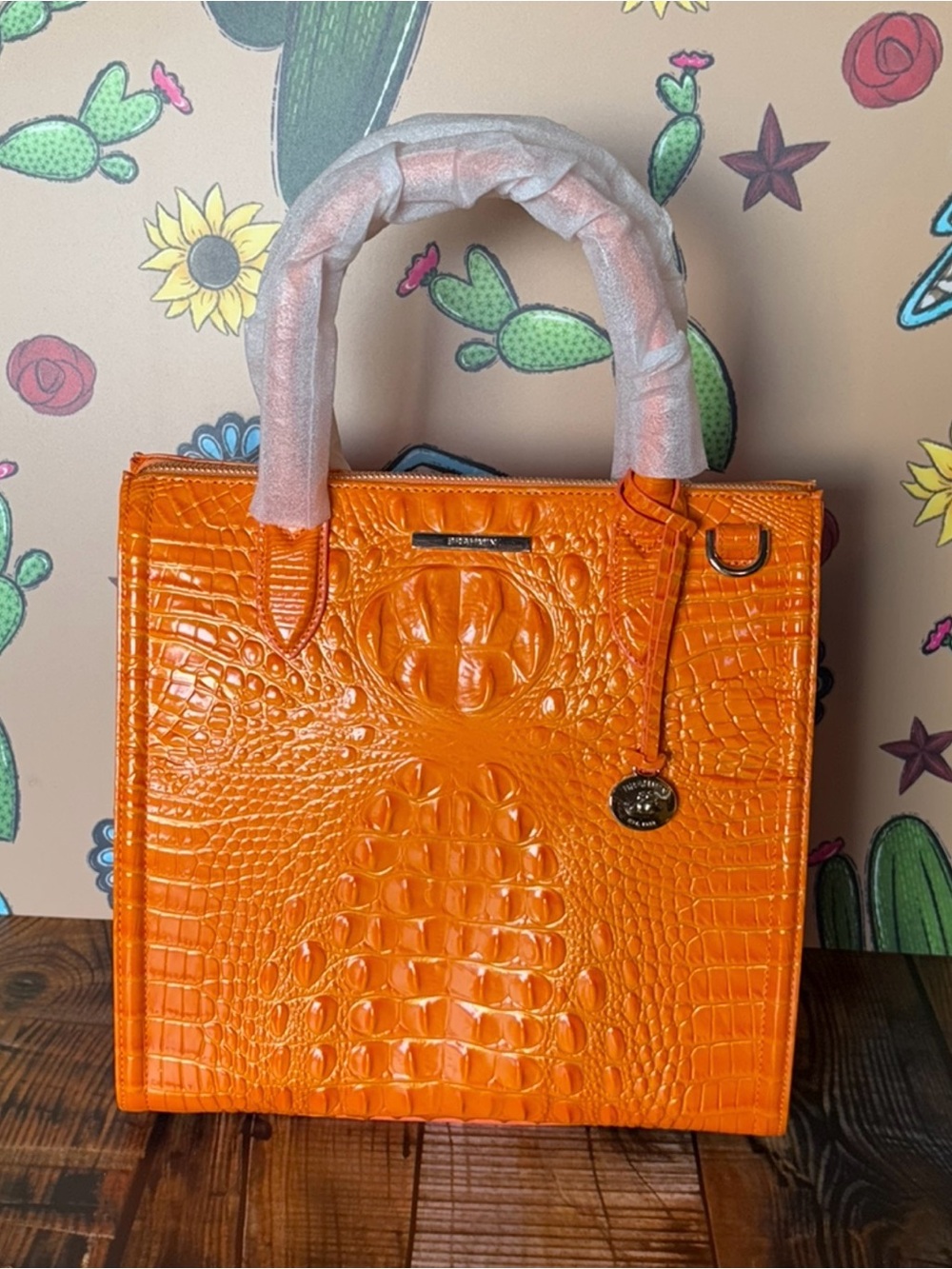 FIRM $ Brahmin Caroline Mango Orange Melbourne Leather Bag New with Tags!
